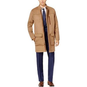 Ryan Seacrest Mens Camel Parka Coat, Brown, NWT